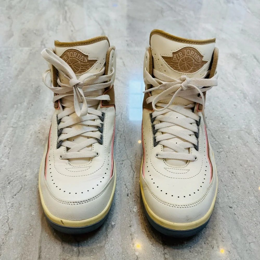 Nike Women's Air Jordan White and Tan Sneakers - Picture 3 of 13